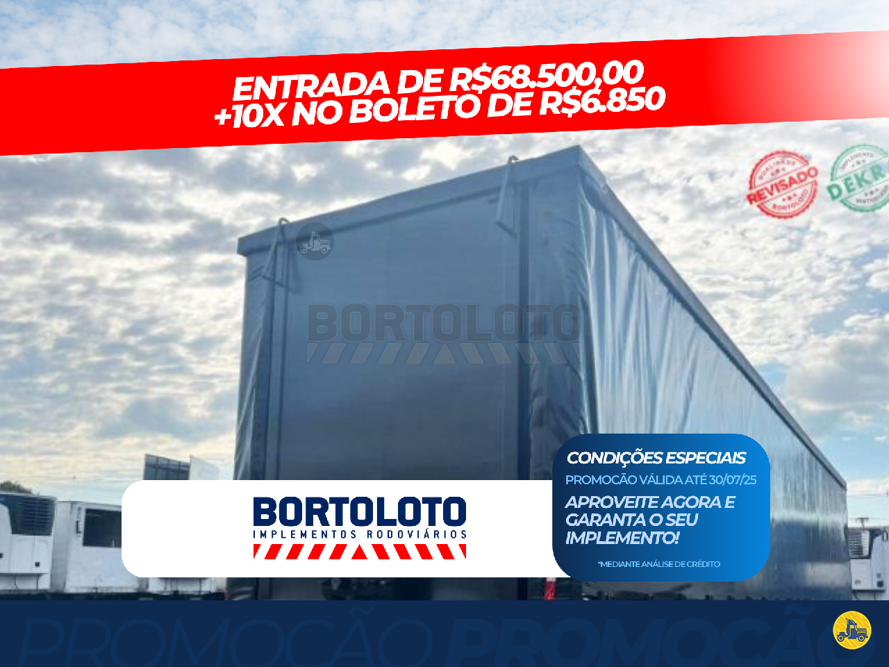 CARRETA SEMI-REBOQUE BAU SIDER Reta Bortoloto Implementos - Ibiporã MARINGA PARANÁ PR